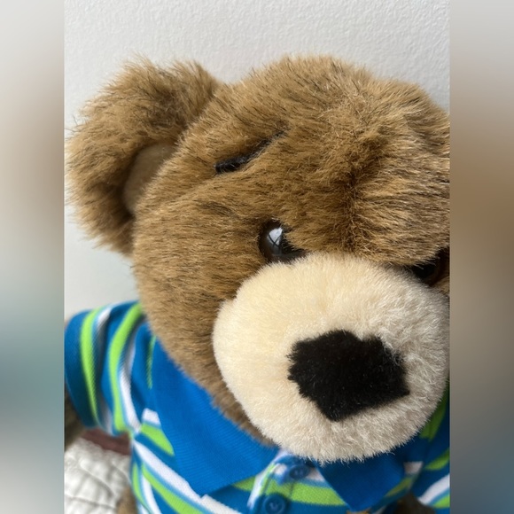 Build-A-Bear Stuff Teddy Bear with Striped Polo Shirt - Picture 5 of 13